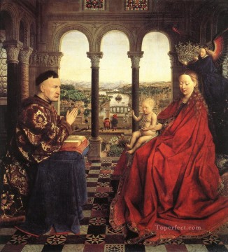 Jan van Eyck Painting - The Virgin of Chancellor Rolin Renaissance Jan van Eyck